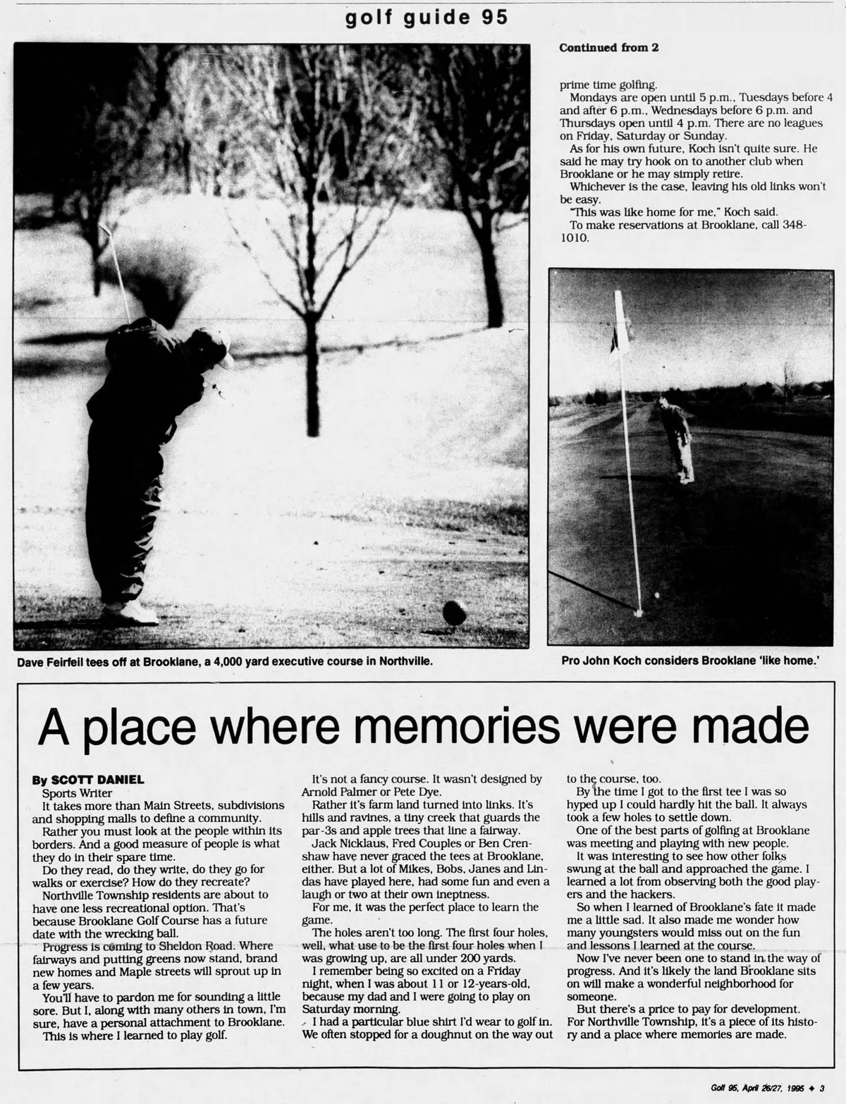 Brooklane Golf Course - April 1995 The End (newer photo)